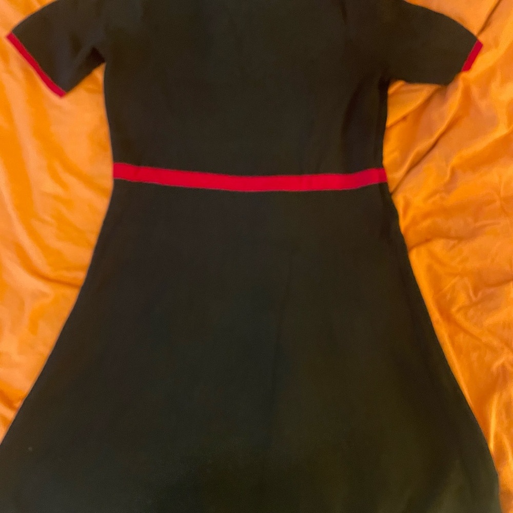 Adrienne Vittadini Black Dress with Red Trim
